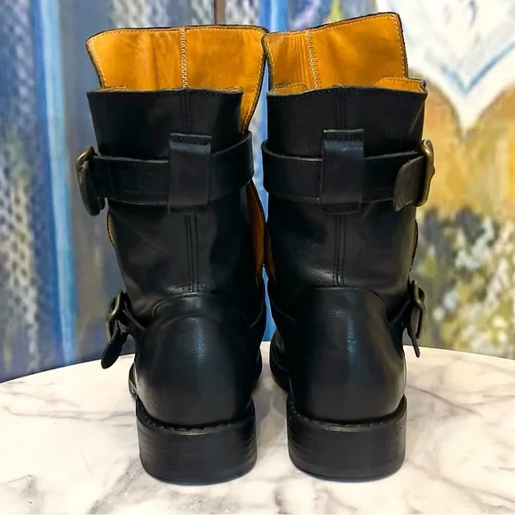 Fiorentini + Baker Eternity 713 Black Leather Biker Boots Size 37 EUC - Picture 7 of 10